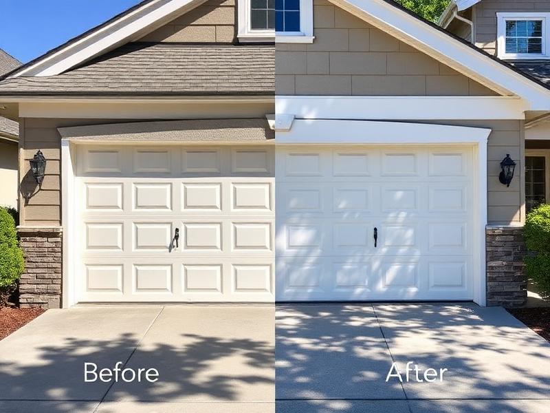 Before and after carriage-style garage door installation